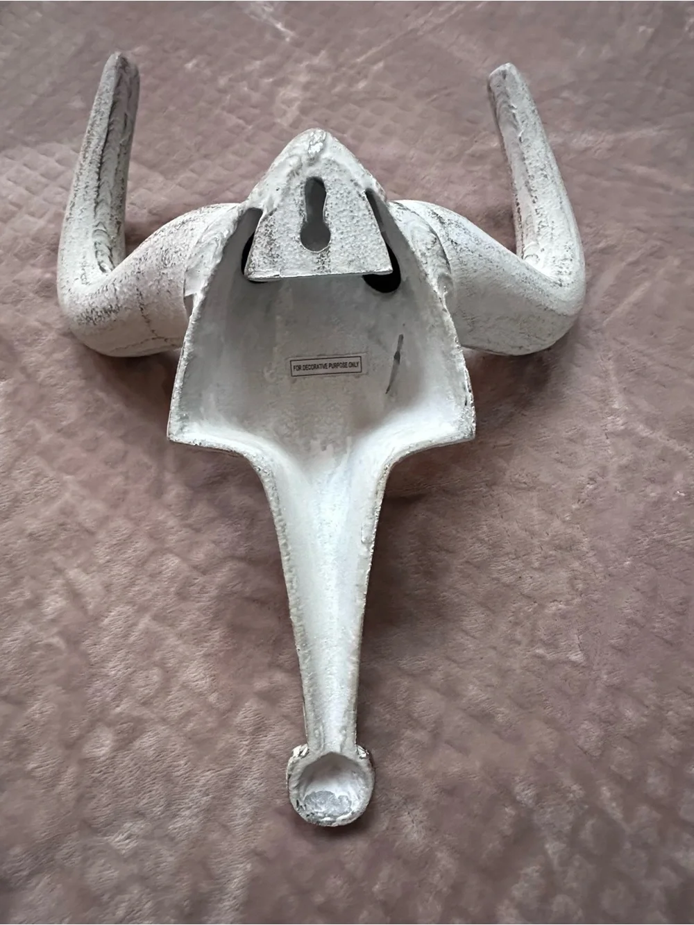 Vintage Rustic White Decorative Wall Horn